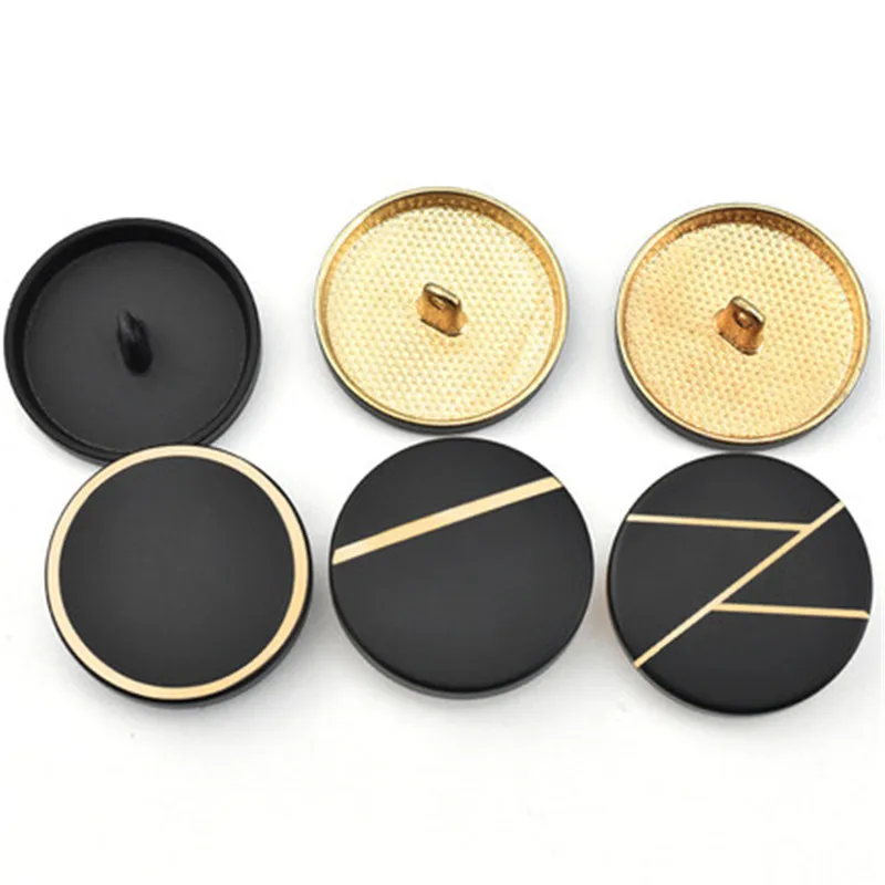 Модный классический черный металлический хвостовик кнопки декоративные круглые