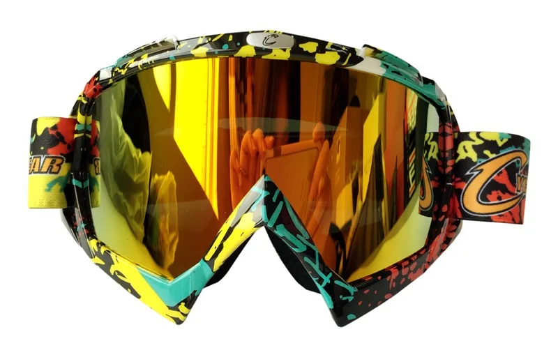 Цвет: желтый Gafas мотоциклетные очки MX внедорожный шлем лыжный спорт мото ветрозащитные очки велосипедные очки ATV Dirt Bike fox Мотокросс - Цвет: Цвет: желтый