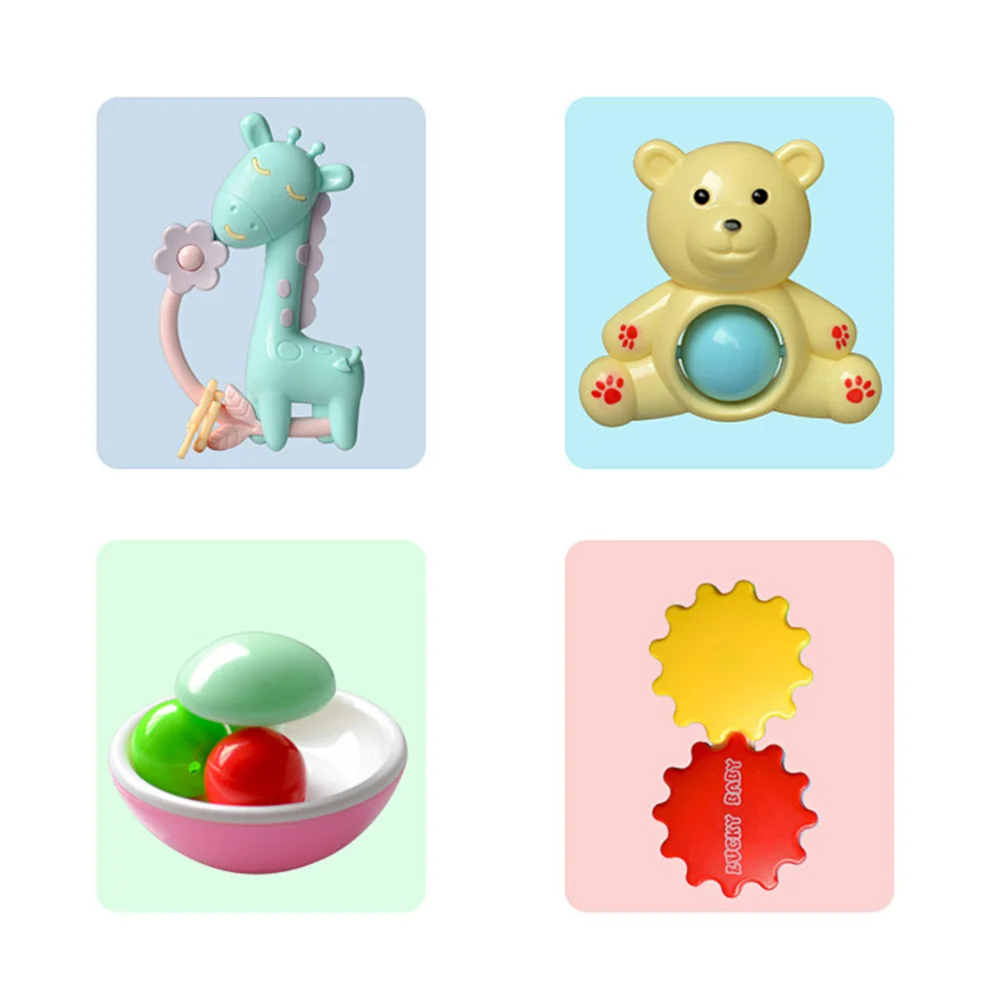 

7pcs Baby Cartoon Stuffed Animal Baby Hand Rattles Toys Educational Development Toys