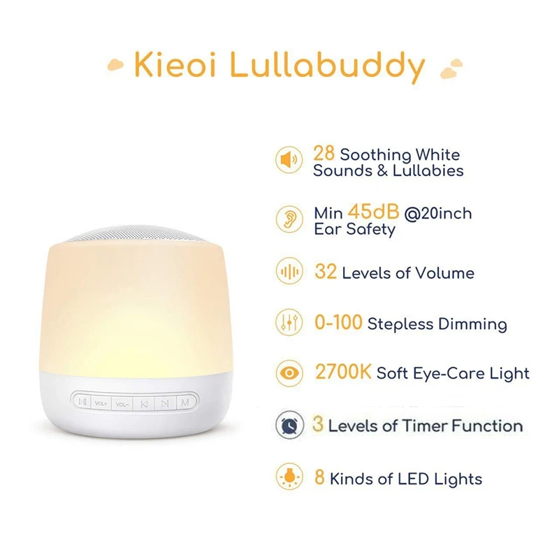 

Sleep Sound Machine White Noise Machine for Adult Baby Night Light Sound Therapy