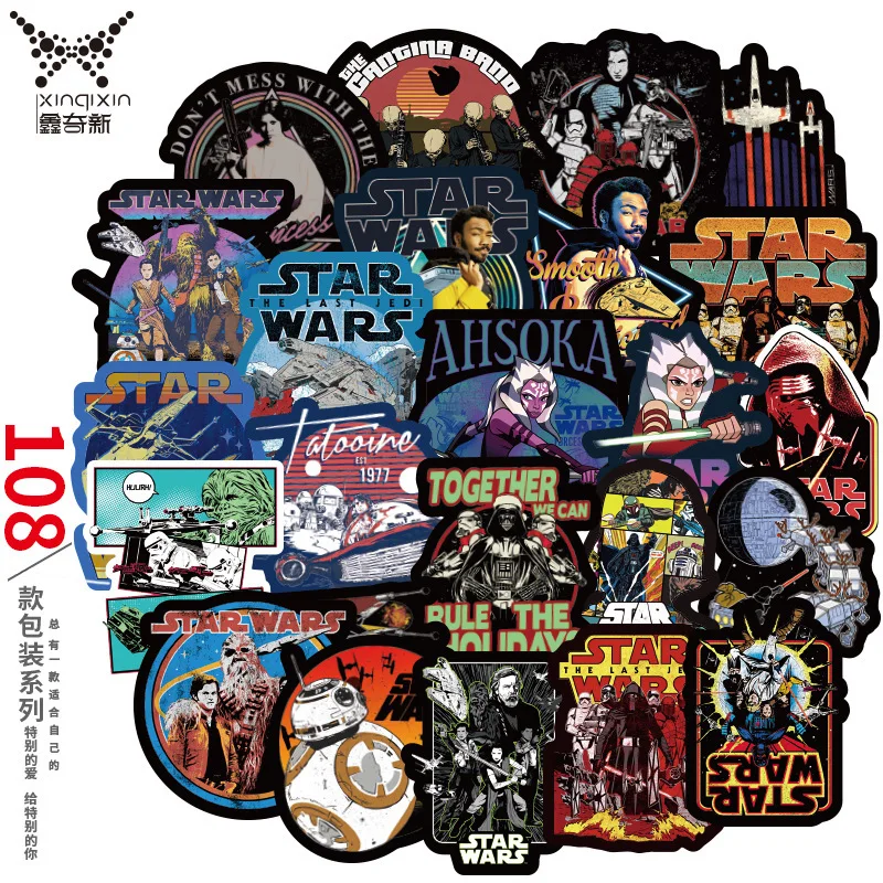 108 Star Wars superhero stickers waterproof suitcase notebook scooter explosive stickers