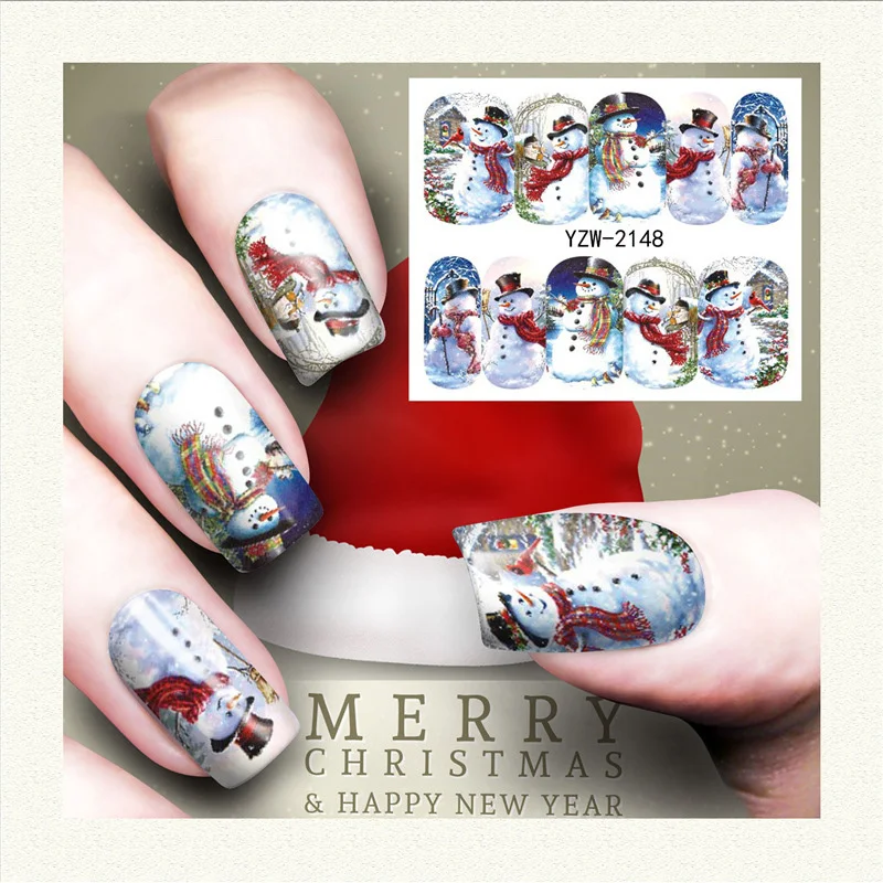 1 6 штук в партии 3D ногтей Стикеры водяные наклейки для с блестками обувь