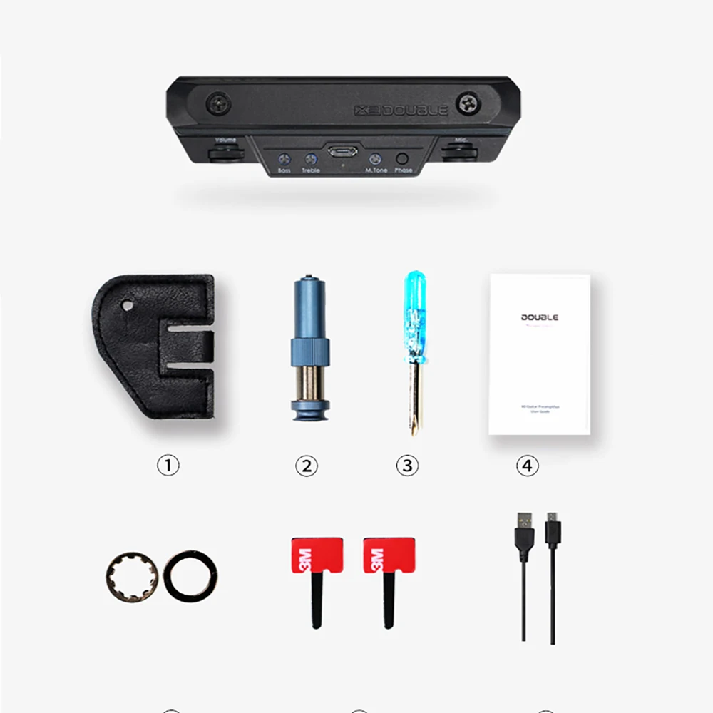 DOUBLE X0 Classic Acoustic Guitar Pickup Transducer Amplifier Sound Hole Pream Pickups System Free Gift of DAddario String | Спорт и