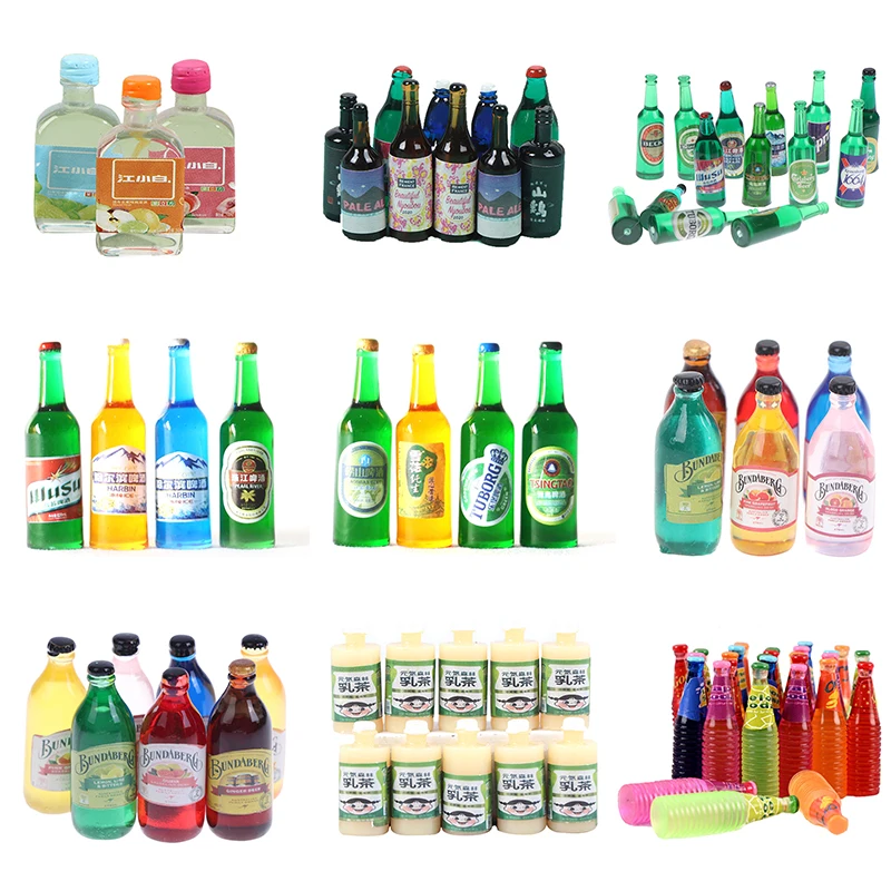 

10 шт. милый кукольный домик из смолы, миниатюрная имитация вина, виски, игрушки для ролевых игр