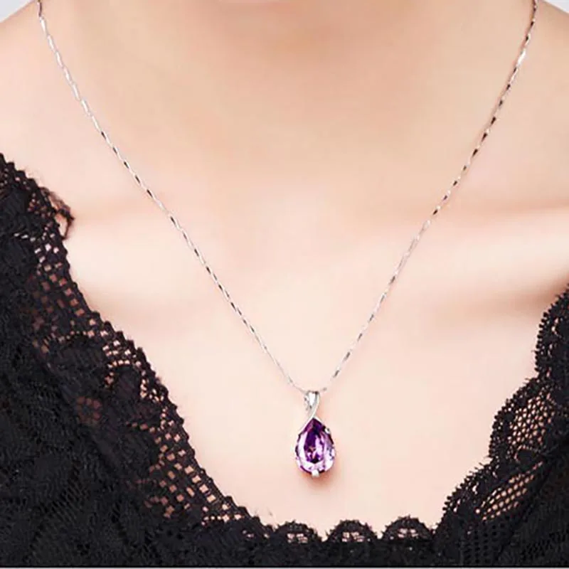 Bague Ringen, уникальный дизайн, 925 пробы, Серебряный кулон, Фиолетовый аметист, подвеска, Женские Ювелирные изделия, для помолвки, для девушек, вечерние, подарок