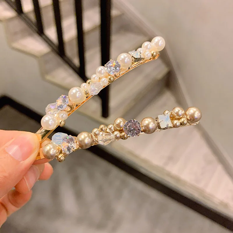 Заколка для волос с кристаллами пружинный зажим Южная Корея высококачественный