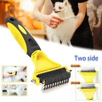 pet comb stainless double sided cat dog grooming comb kitten hair brush pubby hair shedding comb pet hair removal brush