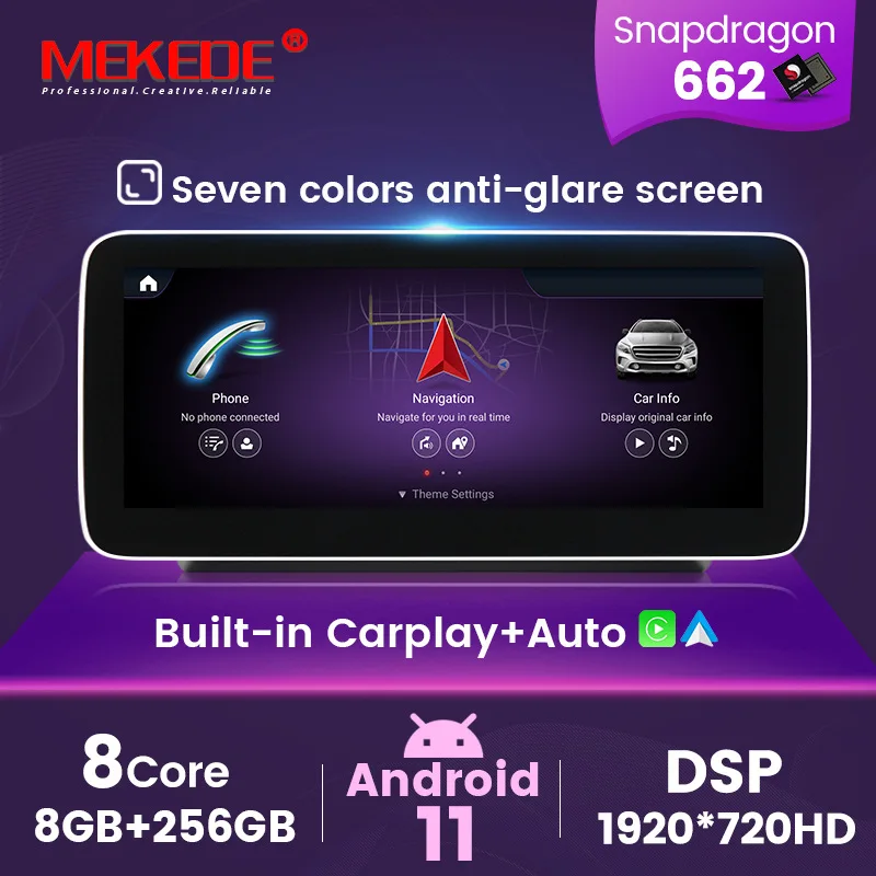 

For Mercedes-Benz C V GLC Class W205 Central Multimedia Navigator Cars Android 11 Intelligent System Large Screen Control 8+256g