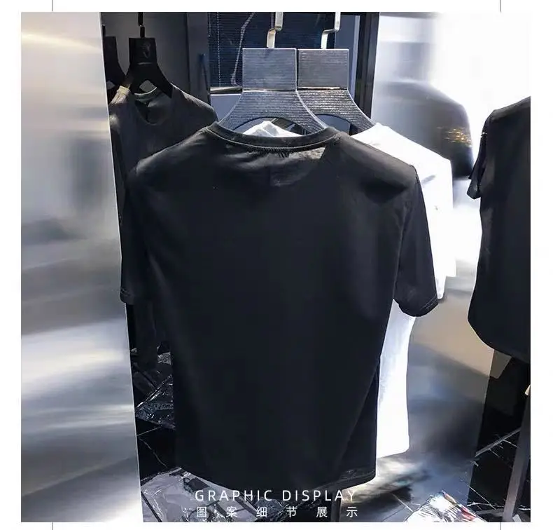 

new Men's Short Sleeve O-Neck T- shirt 2021 Summer Young Fashion Hip-Hop High Quality Trendy Streetwear Male Tees Top Clothes