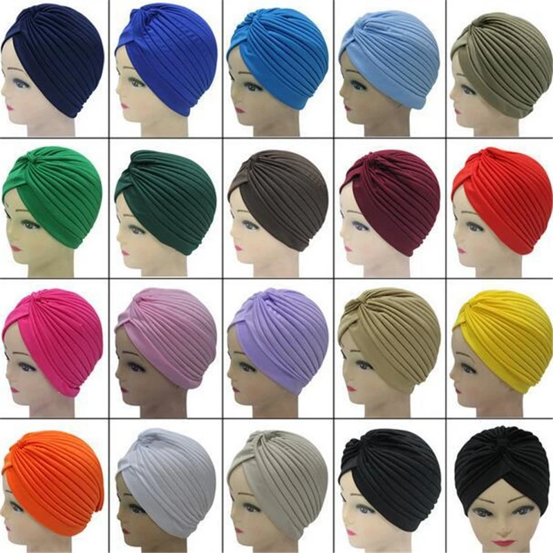

Bohemian Women Turban Hat Stretchy Hijab Cotton Cross Muslim Caps Headscarf Knot Twist Turban India Hat Lady Chemo Cap Head Wrap