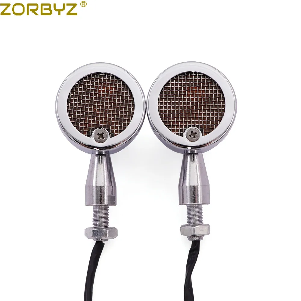 ZORBYZ 2X Мотоцикл 12 В хромированная металлическая пуля Ретро винтажный гриль сигнал