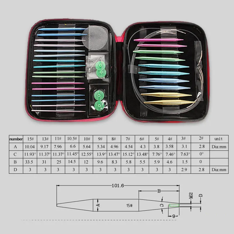 1 Набор торцевых гаечных ключей Сменная Алюминий круговой Вязание иглы комплекты