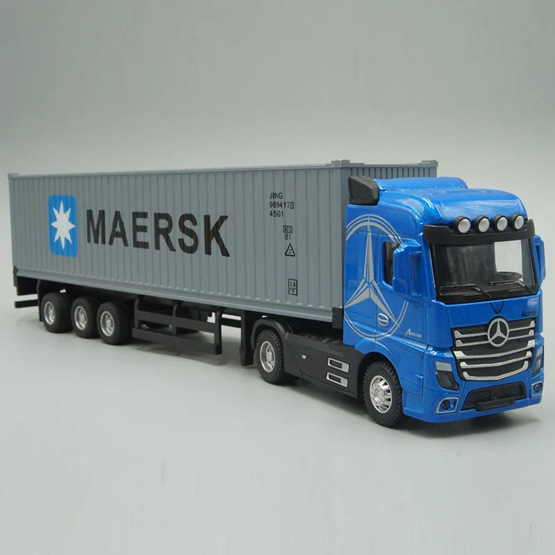 

1:50 Diecast Metal Model Toy Container truck Pull Back With Sound & Light