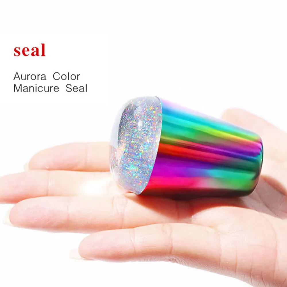 Ручка голографический прозрачный штамп для штамповки пластин ногтей шаблоны