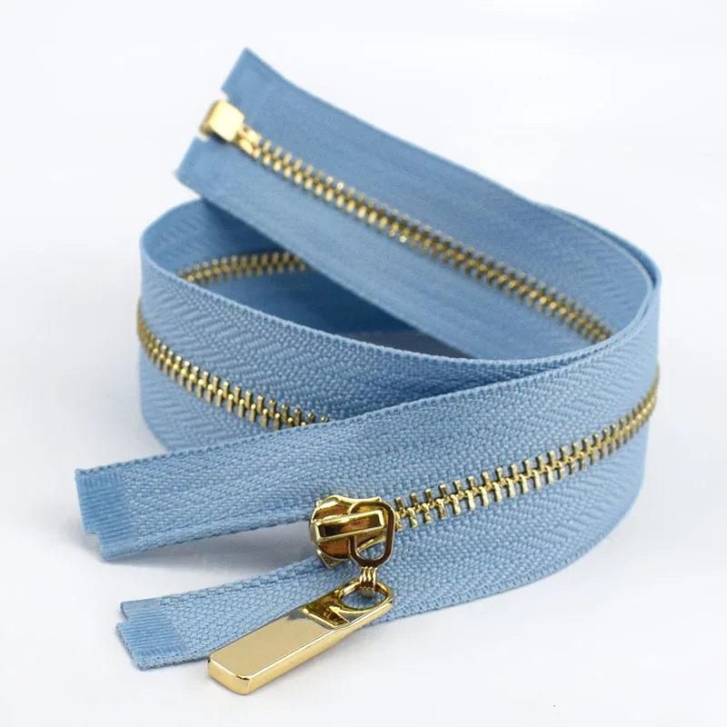 lt blue 2 шт. Meetee 3# Металлические молнии с открытым концом 40/70 см золотые зубы Длинные молнии для шитья сумки пуховик юбка одежда аксессуары - Цвет: lt blue