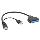 Кабель USB SATA 3, адаптер Sata к USB 3,0 до 6 Гбитс для 2,5-дюймового внешнего SSD жесткого диска, 22 Pin Sata, адаптер Dual USB