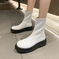 chelsea short boots2021 new womens shoes casual sleeve ankle boots womens fashion round head back zipper thick soled boots