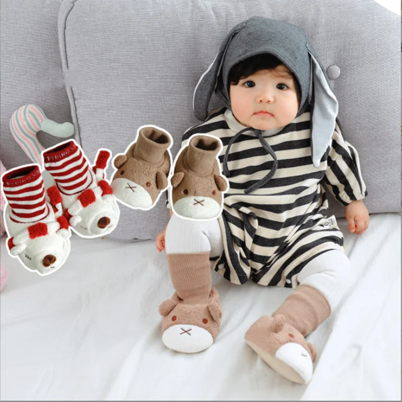 

Toddler Indoor Sock Shoes Infant Animal Funny Sock Newborn Baby Socks Winter Thick Terry Cotton Baby Girl Sock with Rubber Soles