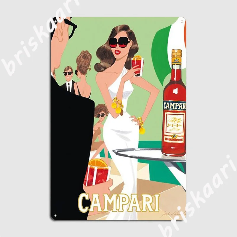 Плакат рекламы Coasts Aperitif 1970 Campari Vintage Cordial Italian Riviera Amalfi Metal Sign Party Classic.