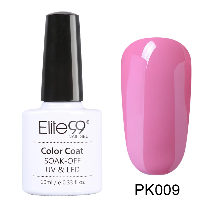PK009 Elite99 10 мл Розовый Цветной Гель-лак для маникюра Полупостоянный Светодиодный УФ верхнее покрытие гель для ногтей лак для ногтей Гель-лак Гибридный гель - Цвет: PK009
