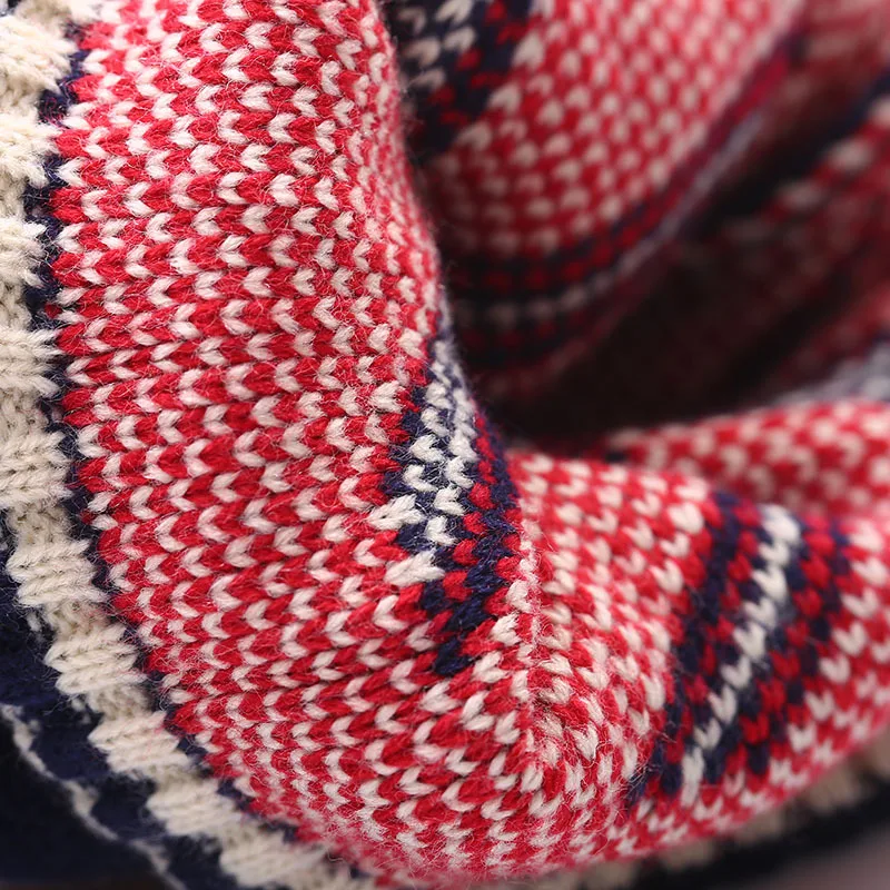 

Autumn and Winter Flag Star Stripe Pattern Woolen Knit Hat for Men and Women Warm Ball Woolen Cap