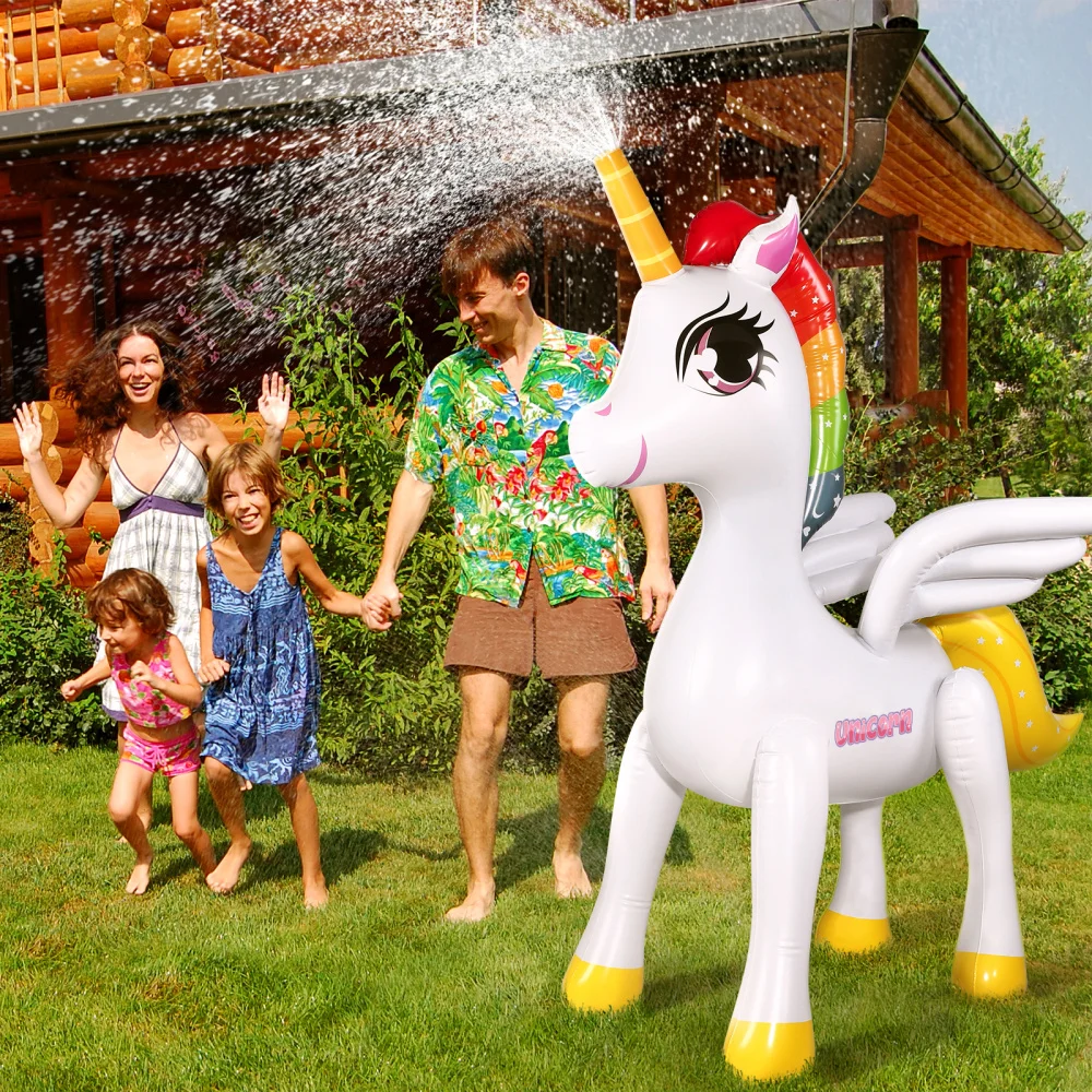 

IBASETOY 150cm PVC Inflatable Sprinkler Water Spraying Splashing Spout Summer Supplies For Swimming Pool Garden Lawn