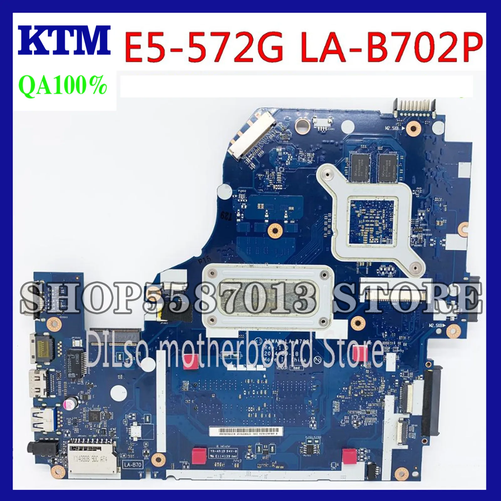 

KEFU A5WAH LA-B702P For Acer E5-572G E5-572 NBMQ011001 Laptop Motherboard Test LA-B702P with GT940M GPU original Mainboard