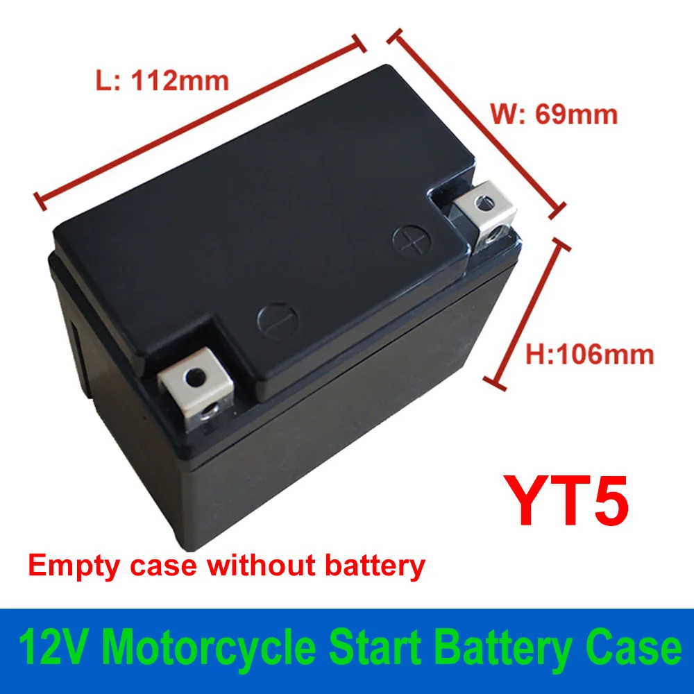 

Motorcycle Start Battery Case YT5 for 12V 5Ah 7.5Ah 12.5Ah 15Ah 17.5Ah Lithium Battery Pack 15PCS 18650 Cells 3S5P Plastic Shell