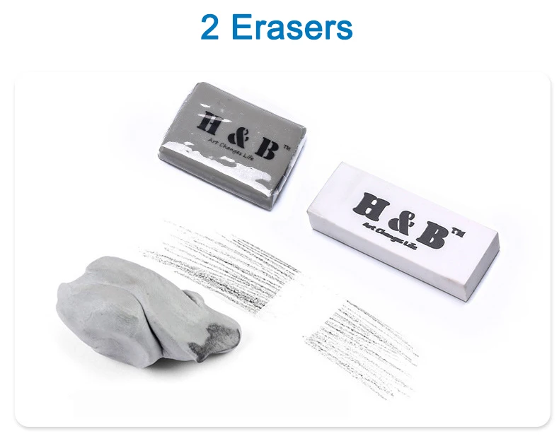 Professional Art Set 32 PCS Drawing and Sketching Set Drawing Sketching Charcoal Pencils. Kneaded Eraser. Art Kit for Kids Teens
