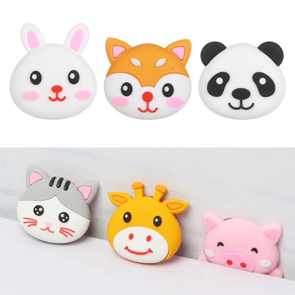 

Мультяшный Силиконовый противоударный коврик для задней дверной ручки, защитный коврик для замка двери, бесшумный толстый противоударный коврик