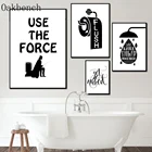 Домашний декор для туалета, раздетые минималистичные постеры и принты, настенная живопись, черно-белая декоративная картина без рамки