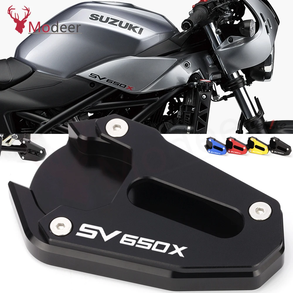 

SV 650 X Motorcycles Kickstand Foot Side Stand Extension Pad Support Plate For SUZUKI SV650X 2018-2020 SV650 2016-2020 2021 2022