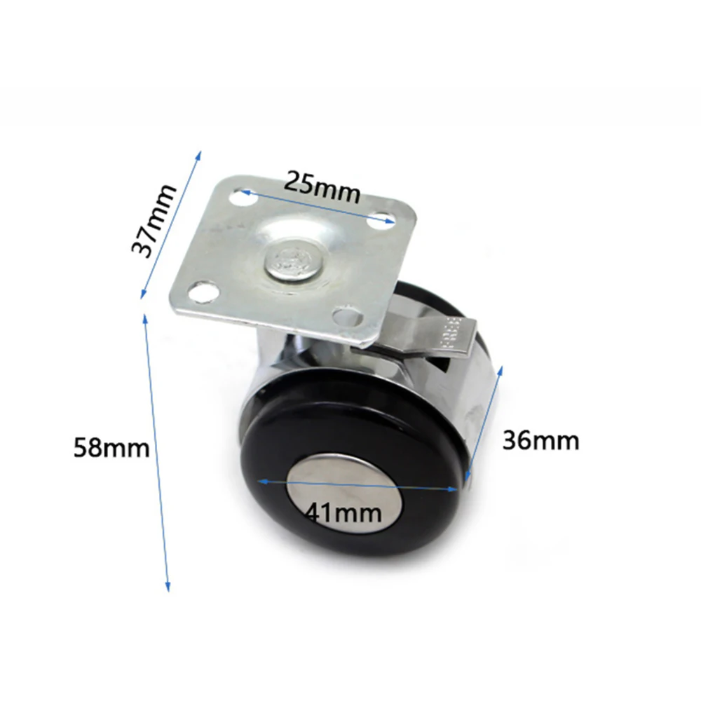 Плоский колесико для мебели с пластиной колеса из цинкового сплава нейлоновые