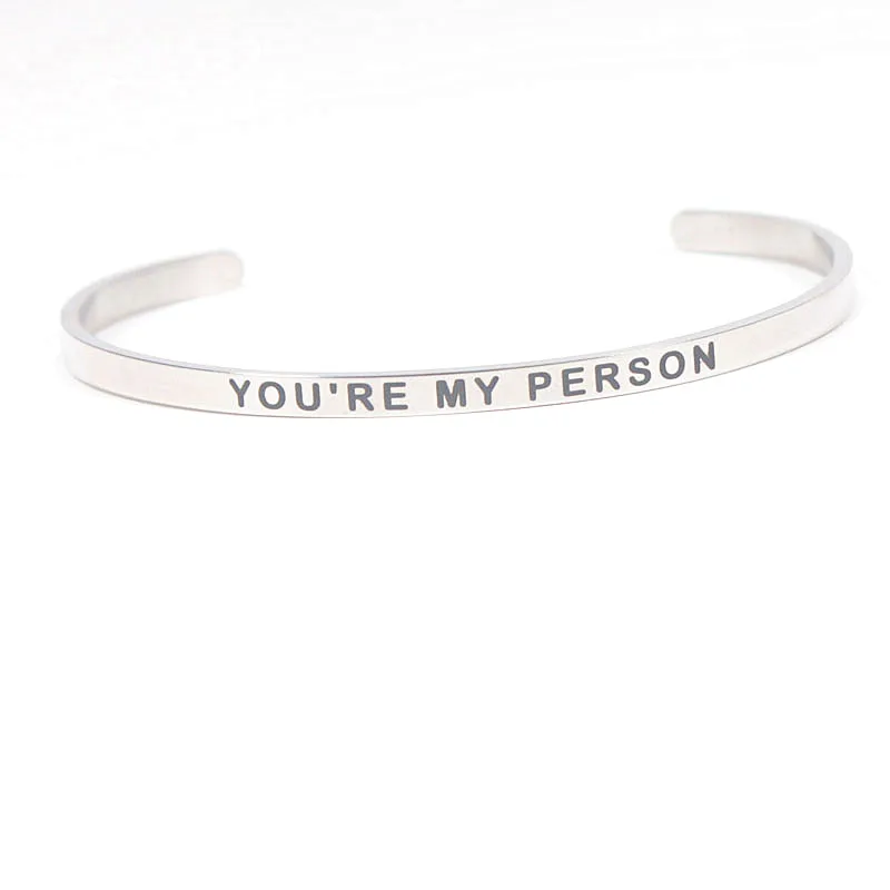 4 мм &quotYOU'RE MY PERSON&quot великолепное предложение Браслет-манжета из нержавеющей