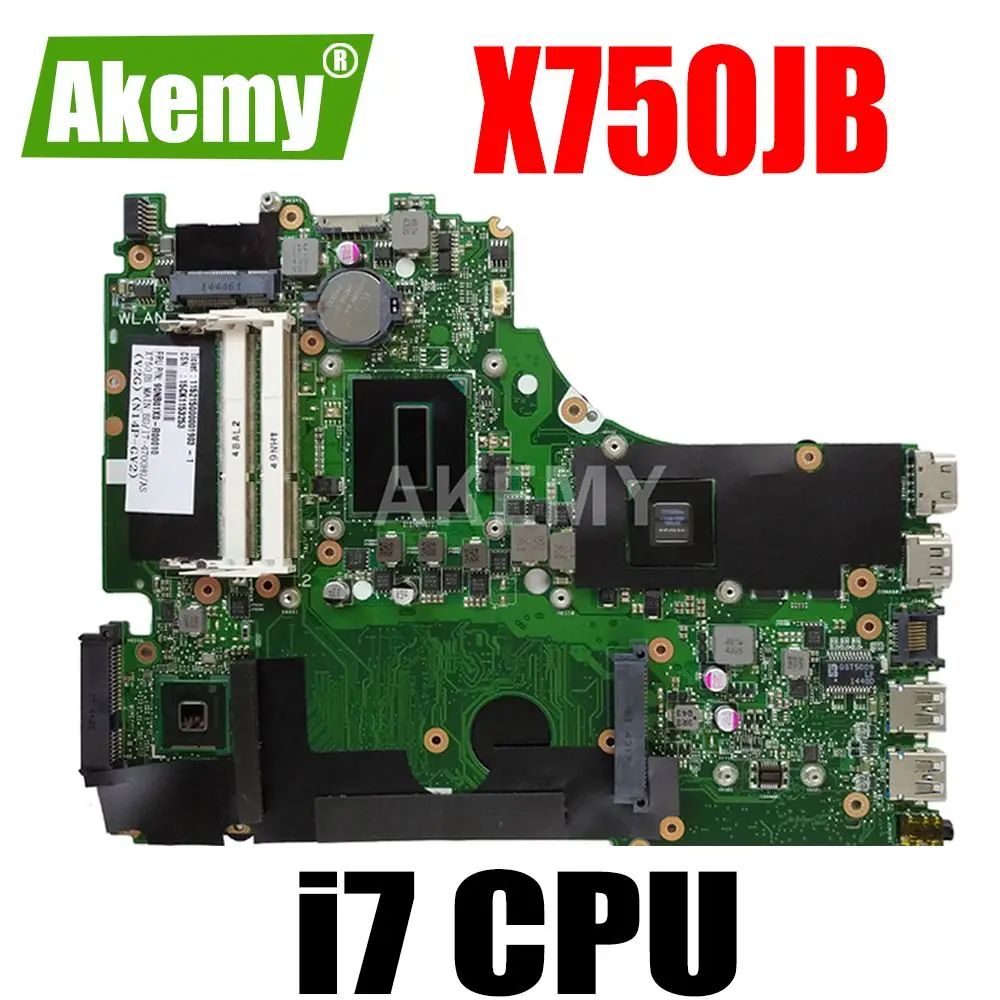 

For ASUS A750J K750J K750JB X750JB X750JN R751JB laptop Motherboard Mainboard i7-4500 GT840M/2GB Free Heatsink + 4GB RAM