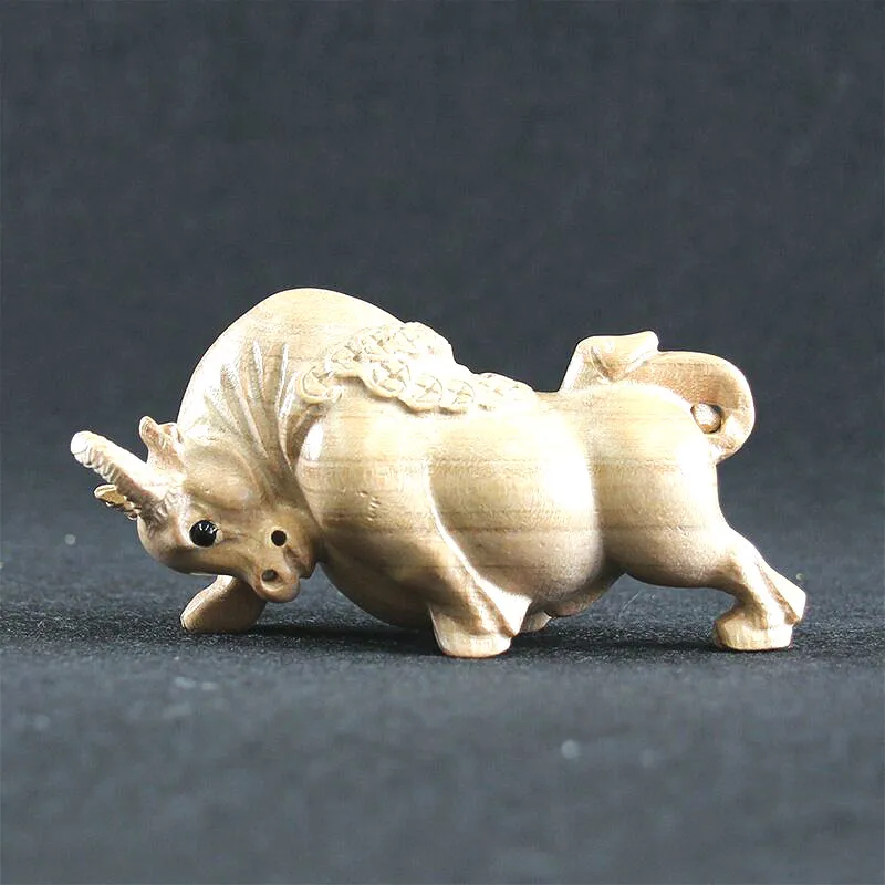 Предметы коллекционирования деревенский резной персикового дерева корова