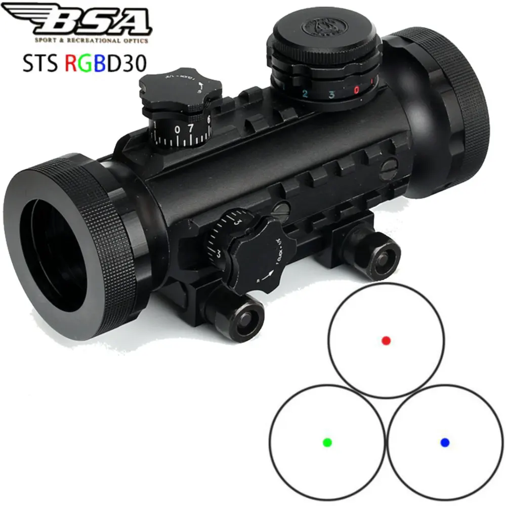 Тактический BSA STS RGBD30 Stealth охотничий светящийся прицел с красной зеленой синей