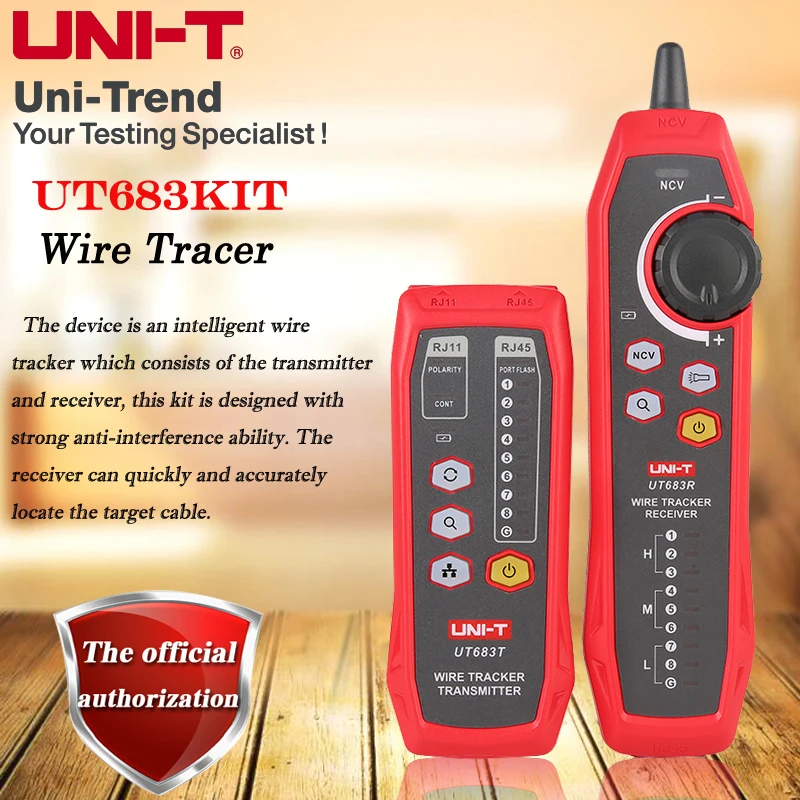 UNI-T UT683KIT intelligent network cable finder, noise-free anti-interference patrol cable tester, cable fault finder