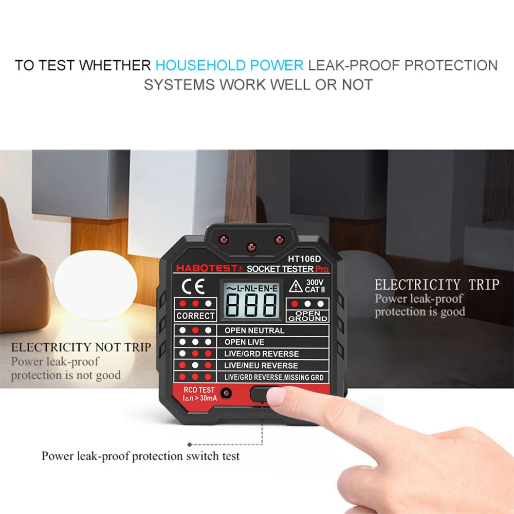 Тестер напряжения Habo HT106B HT106D HT106E детектор заземления нулевой линии полярности
