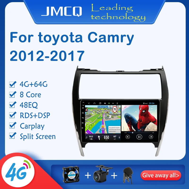 JMCQ T9 8 ядер 4 + 64G Android автомобильное радио для Toyota Camry 2012 2017 США Edition мультимедийный
