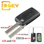 Умный ключ BHKEY CE0536, 2 кнопки, для автомобиля, для Peugeot 107, 207, 307, 307, 308 S, 407, 607, FSK или ASK