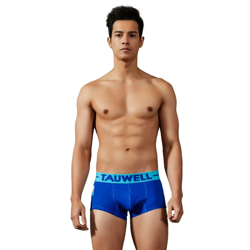 TAUWELL Men's Underwear Boyshort Trend Cotton Breathable Fashion U-pouch Bag Push Up Sexy Youth Personality Boxers | Мужская одежда