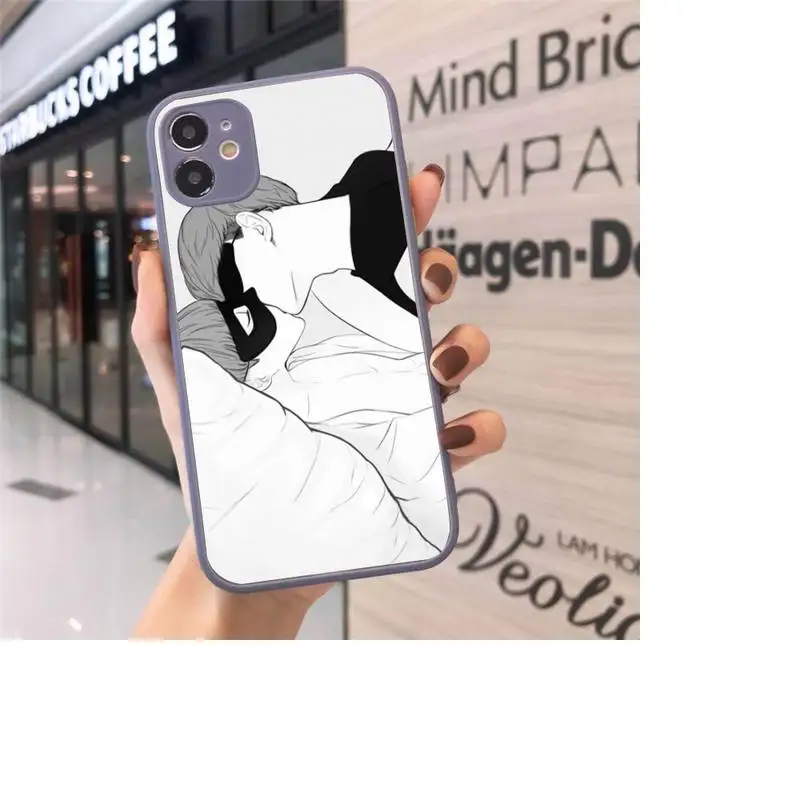 

Sexy Lover Harajuku Aesthetics Phone Case Matte Transparent for iPhone 7 8 11 12 s mini pro X XS XR MAX Plus cover funda
