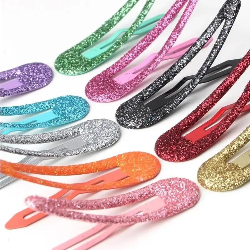 

200pcs/lot Children Barrettes Bobby Pin Glitter Hair Clips Girls' Hair Accessories 48MM Hairpins Claw Clips For Women Wholesale