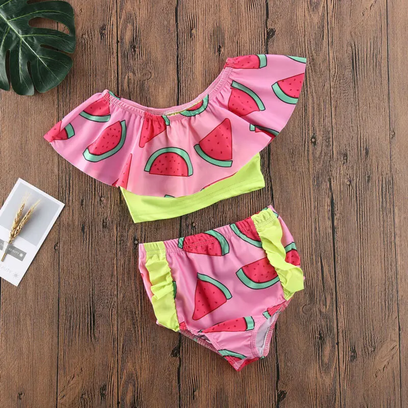 Модный тренд 2020 комплект из 2 предметов для маленьких девочек с арбузом розовый