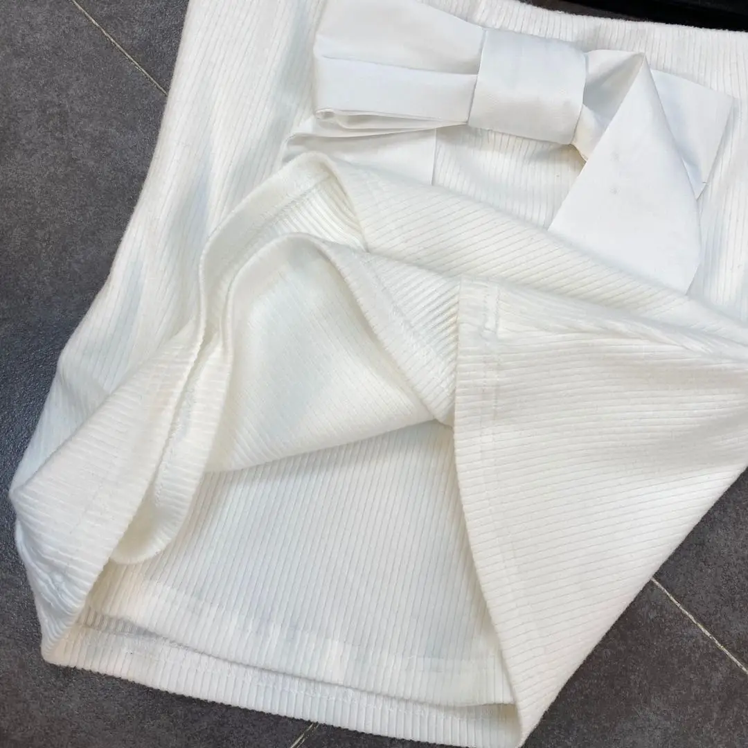 

ZCSMLL 2021 spring front chest bow decoration double-layer waist waist careful machine sexy wrapped chest vest trend