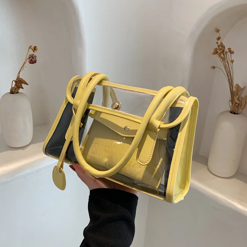 

Clear Bag New 2021 Jelly Bag Fashion Single Shoulder Large Capacity Purses and Handbags Clear Purses Handbags Bulk