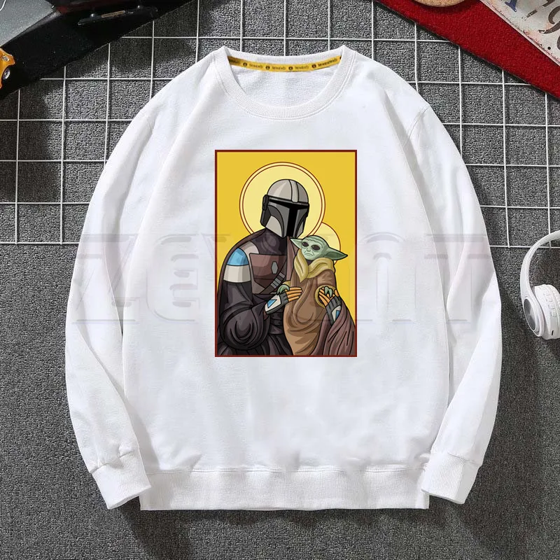 Детские толстовки Yoda Mandalorian с капюшоном Harajuku Звездные войны для мужчин/женщин