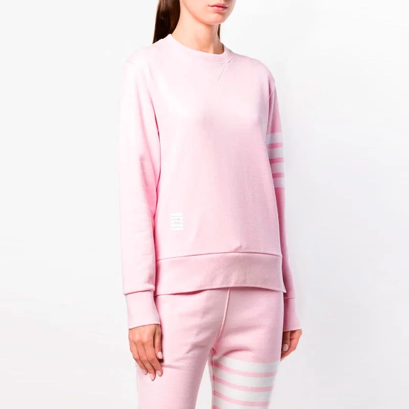 

Женский хлопковый свитшот в полоску, с круглым вырезом