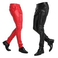 2020 spring and summer new large size leather pants mens tight personality male leather pants youth pu leather pants streetwear